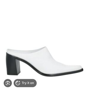 BY FAR Women's White Pointed-Toe Slip-On Mules size 38